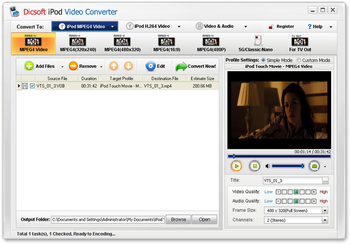Dicsoft iPod Video Converter screenshot 2