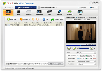 Dicsoft MP4 Video Converter screenshot
