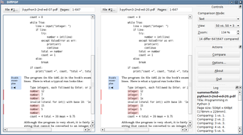 DiffPDF screenshot