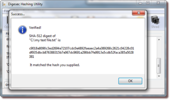 Digesec Hashing Utility screenshot 2