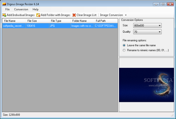 Digeus Image Resizer screenshot