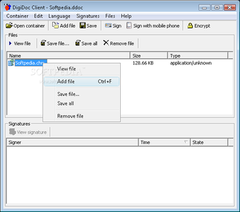 DigiDoc Client screenshot