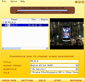 Digigenius DVD to iPhone Converter screenshot 2