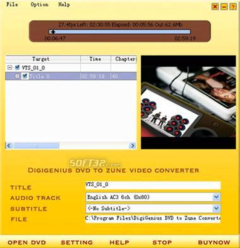 DigiGenius DVD to Zune Converter screenshot 2