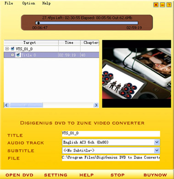 DigiGenius DVD to Zune Converter screenshot 3