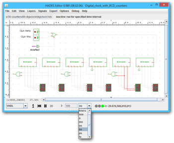 Digital clock with BCD counters screenshot 2