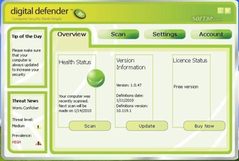 digital defender antivirus screenshot