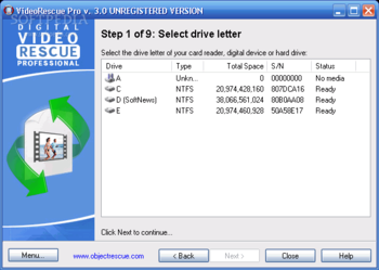 Digital VideoRescue Professional screenshot