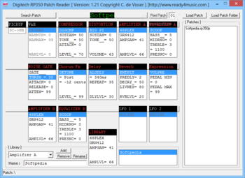 Digitech RP350 Patch Reader screenshot