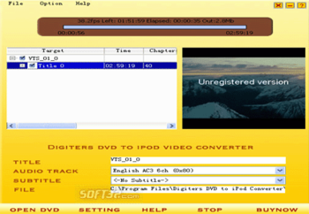 Digiters DVD to iPod Converter screenshot 3