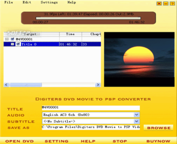 Digiters DVD to PSP  Converter screenshot 3