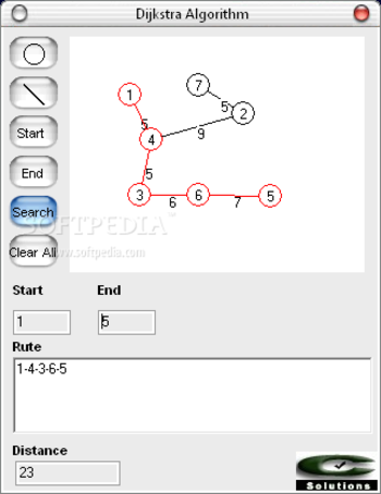 Dijkstra Algorithm screenshot 2