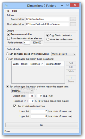 Dimensions 2 Folders screenshot