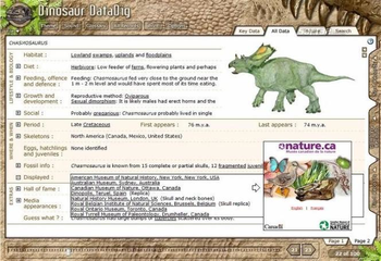 Dinosaur DataDig screenshot