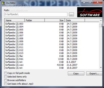 Dir2Mht screenshot