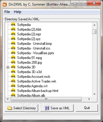 Dir2XML screenshot