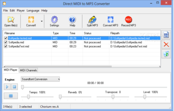 Direct MIDI to MP3 Converter screenshot