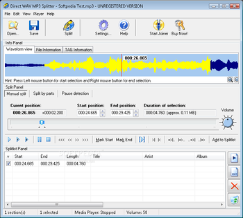 Direct MP3 Splitter Joiner screenshot 2