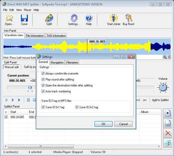 Direct MP3 Splitter Joiner screenshot 3