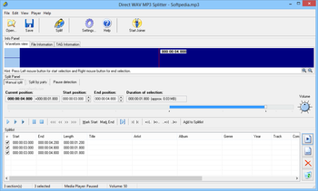 Direct WAV MP3 Splitter screenshot