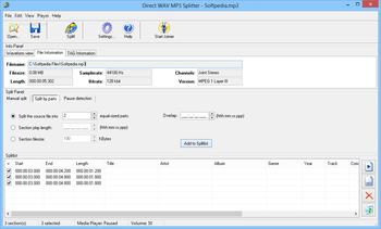 Direct WAV MP3 Splitter screenshot 2