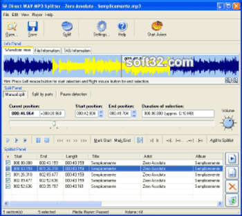 Direct WAV MP3 Splitter screenshot 2