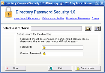 Directory Password Security screenshot