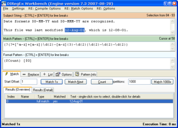 DIRegEx screenshot 2