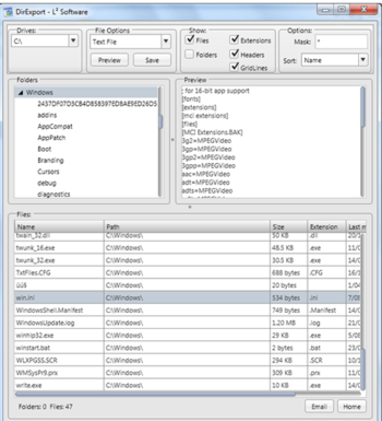 DirExport screenshot