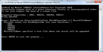 DirHash screenshot