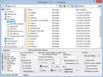 DirPrintAdv screenshot