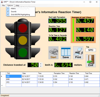 DIRT - Driverâ€™s Informative Reaction Timer screenshot 2