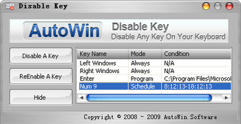 Disable Key screenshot