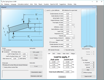 Disc Spring Solver screenshot