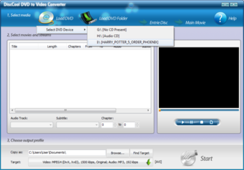 DiscCool DVD to Video Converter screenshot