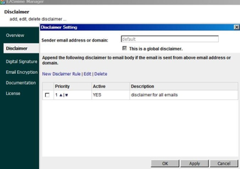 Disclaimer, S/MIME for IIS SMTP Service and Exchange Server screenshot