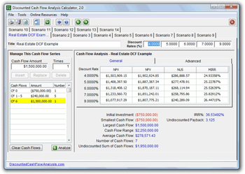 Discounted Cash Flow Analysis Calculator screenshot 2