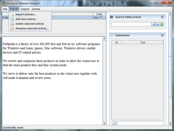 Discourse Network Analyzer screenshot 2