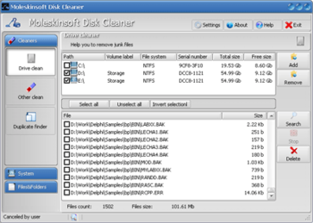 Disk Clean Up and PC Cleaner screenshot