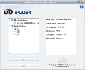 Disk Doctors Data Sanitizer screenshot