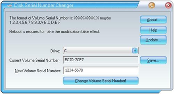 Disk Serial Number Changer screenshot