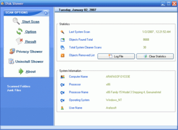 Disk Shower 2007 screenshot