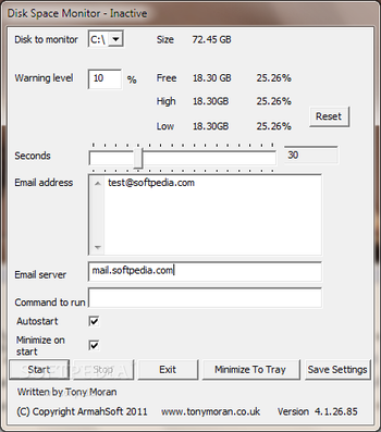 Disk Space Monitor screenshot