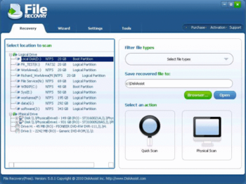 DiskAssist Data Recovery screenshot