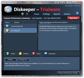 Diskeeper Home Edition screenshot 2