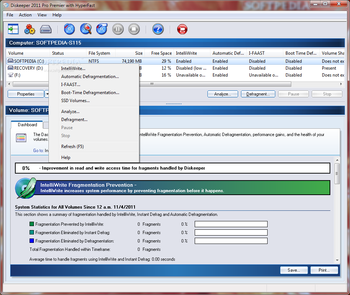 Diskeeper Pro Premier 2011 screenshot 2