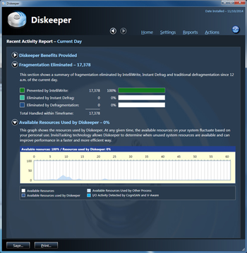 Diskeeper Professional screenshot 2