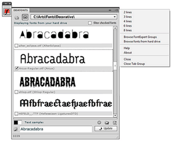 DiskFonts font viewer screenshot 2