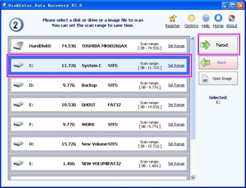 DiskGetor Data Recovery screenshot