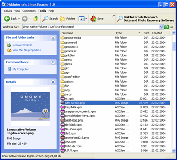 DiskInternals Linux Reader screenshot